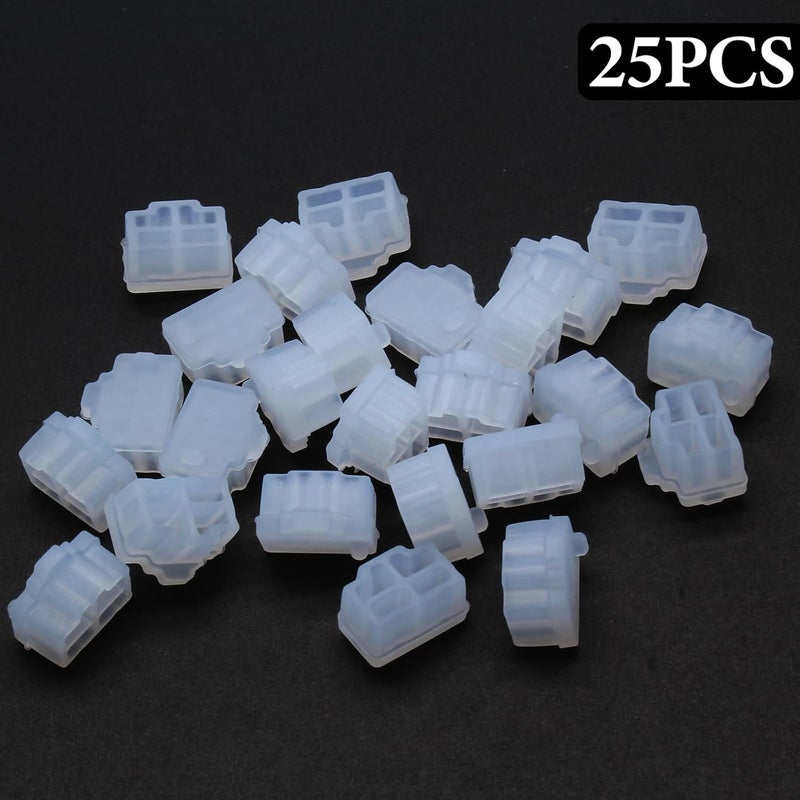 Moicstiy 25Pcs Ethernet Dust Cover, RJ45 Anti-Dust Silicone Plugs Protector Stopper Cap - Securely Block and Shield Female Ports for Switches, Routers, and Media Converters(Clear) - Image 2